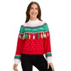 Tipsy Elves Women's Christmas Merry Christmas Tassel Turtleneck Cropped Sweater