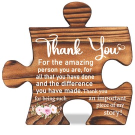 Thank You Appreciation for Women Teacher Mentor Nurse Volunteer, Christmas, Birthdays, Thanksgiving Gifts for Coworker Friend, Wooden Rustic Farmhouse Puzzle Signs Plaques VE166
