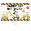 Banner de construcción para fiesta de cumpleaños de tercer cumpleaños,