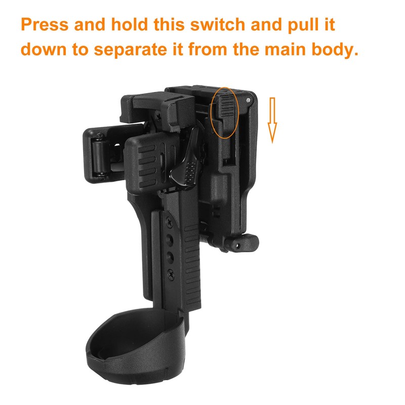 sourcing map Flashlight Holder Rotatable Torch Light Carry Case Fits