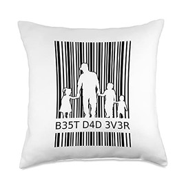 werdender Papa Geschenk Schwangerschaft verkünden Best Ever 3 Children Family Father Triple Dad Throw Pillow, 18x18, Multicolor