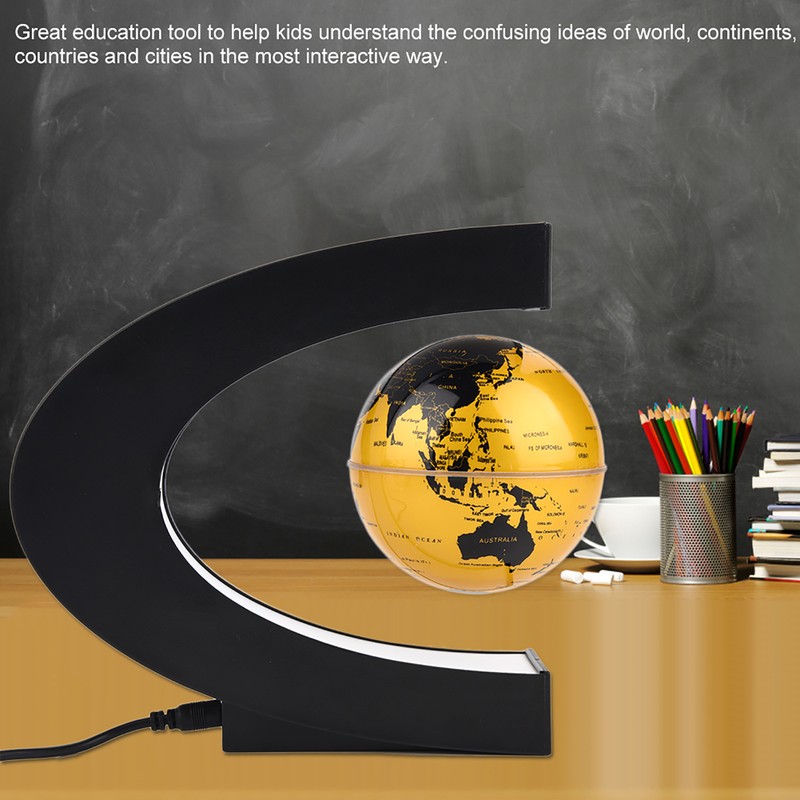 Floating Globe Magnetic Levitation Rotating Globe with Colorful LED Light