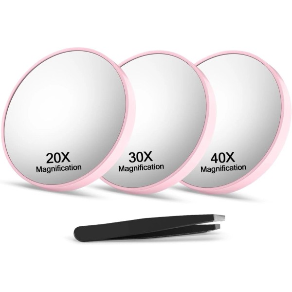 Macaki 20X&30X&40X Magnifying Mirror Suction Cup, 3.5 in Small Magnified