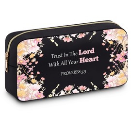 Christian Gifts for Women Faith Makeup Bag Religious Inspirational Gifts Religious Catholic Gifts Spiritual Gifts for Women Bible Verse Gifts for Mom Friend Sister Wife Double Sided Makeup Pouch