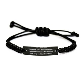 Roofer's Warning: Funny Rope Bracelet for Roofer Gifts, Men's Christmas Unique Rope Jewelry, from Friends Coworkers