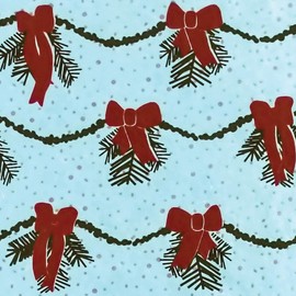 Gift Wrap - Garland - Ice Blue/Dark Green/Red
