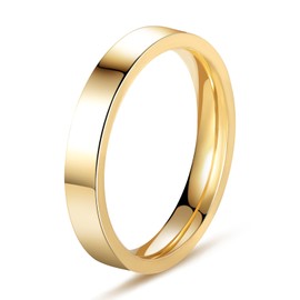 Seyoagain 3mm stackable silver gold plated tungsten rings for women non tarnish thin real gold filled jewelry rose dainty engagement yellow colorful simple rings for wedding gift sets stack