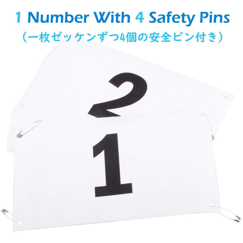 Azarxis Running Bib Competitor Numbers with Safety Pins, Tyvek Tearproof