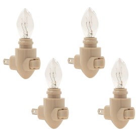 Creative Hobbies Ivory Plug In Night Light Module With 4 Watt Light Bulb, Pack of 4 Complete Sets
