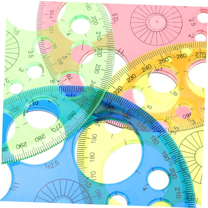 Operitacx 10 Pieces Practical Protractor Tool Round School Classroom Protractor