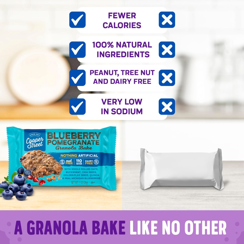 Cooper Street Cookies Chewy Granola Bakes Blueberry Pomegranate, 1 Ounce