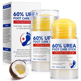 Urea Foot Cream, 2PCS Urea Foot Care Stick, Urea Cream 60 Percent for Feet Provides Deep Hydration, Fast-Absorbing & Non-Greas, For Dry, Cracked Heels & Thickened Skin