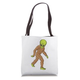 Funny Alien Bigfoot Disguise Secret Behind Sasquatch Hiding! Tote Bag
