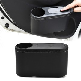 AuMoHall Multifunctional Car Door Storage Box Mini Car Door Trash Can Cup Holder Insert Car Organizer Box Universal Car Interior Accessories, Black