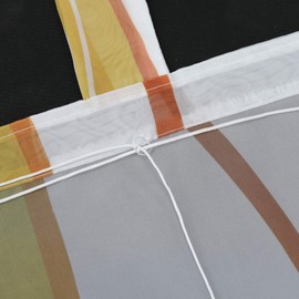 ESLIR Roman Blind with Eyelets, Kitchen Roman Curtains, Transparent Tab-Top Roller Blind Curtains with Wave Print, Modern Voile Orange, W x H 100 x 140 cm, Pack of 1