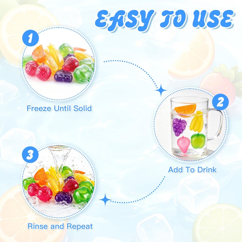 20 Pack Reusable Plastic Ice Cubes Refreezable Ice Cubes for