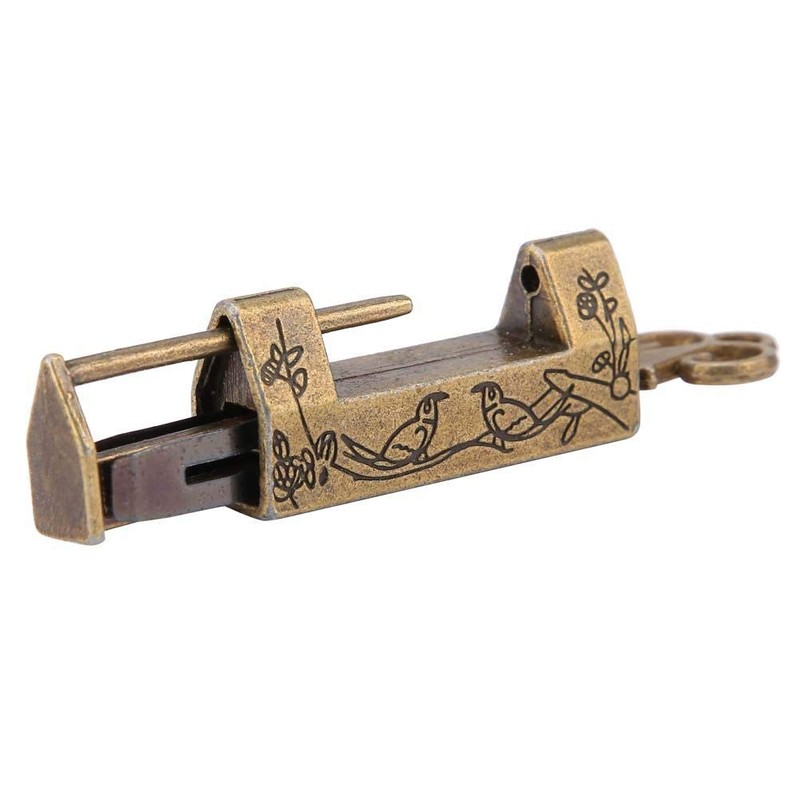 Garosa Padlock Chinese Vintage Mini Antique Retro Style Magpie Flowers