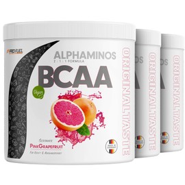 ProFuel BCAA Pulver 900g PINK-GRAPEFRUIT - Alphaminos BCAA 2:1:1 Drink mit 8000 mg BCAA - unfassbar leckerer Geschmack, Essentielle Aminos?uren (EAA) Leucin, Isoleucin & Valin - 100% vegan und laborgeprft