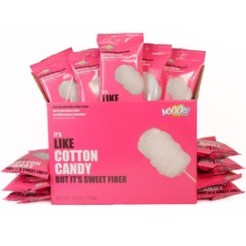 Mooosh Gluten free Cotton Candy Snack Ideal for Low Carb, Keto, Low Cal and High Fiber Diets Delicious Plant Based Vegan 20 Calorie Treat for Adults and Kids 1 Box (12-Pack)