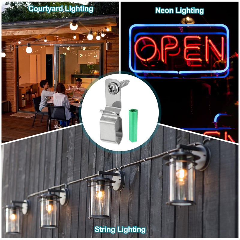 MECCANIXITY 15Pack String Light Hanger Hooks LED Strip Light Holder