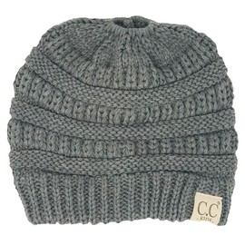 Funky Junque - Gorro de cola de caballo para niños, Gris jaspeado, Talla única