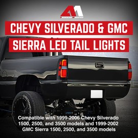 AMERICAN MODIFIED LED Tail Lights Compatible with 99-06 Chevy Silverado & 99-02 GMC Sierra