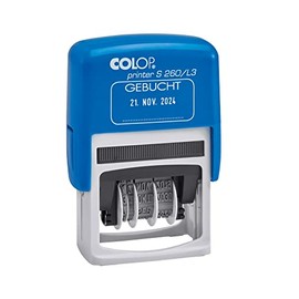 Colop 105654 Date Stamp Printer S260 Booked Print Blue/Red