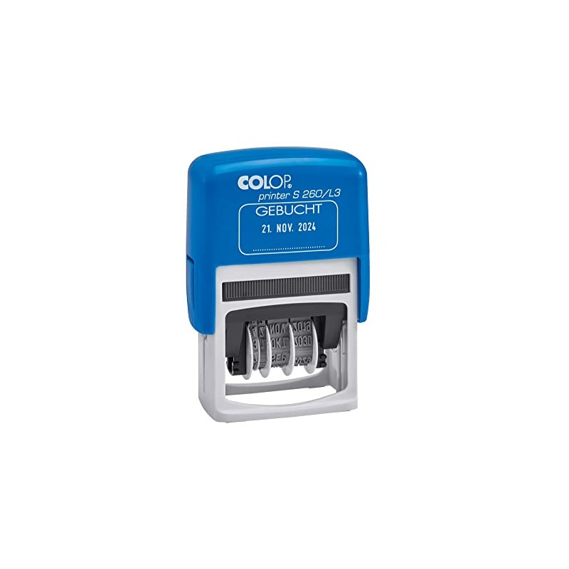 Colop 105654 Date Stamp Printer S260 Booked Print Blue/Red