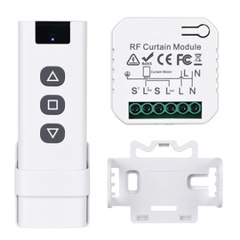 Wireless Roller Shutter Control Retrofit Set, Roller Shutter Motor Control, Wireless Switch for Shutters, Blinds and Awnings, Consists of RF Remote Control + Receiver Module, Up to 100 m Range, Easy