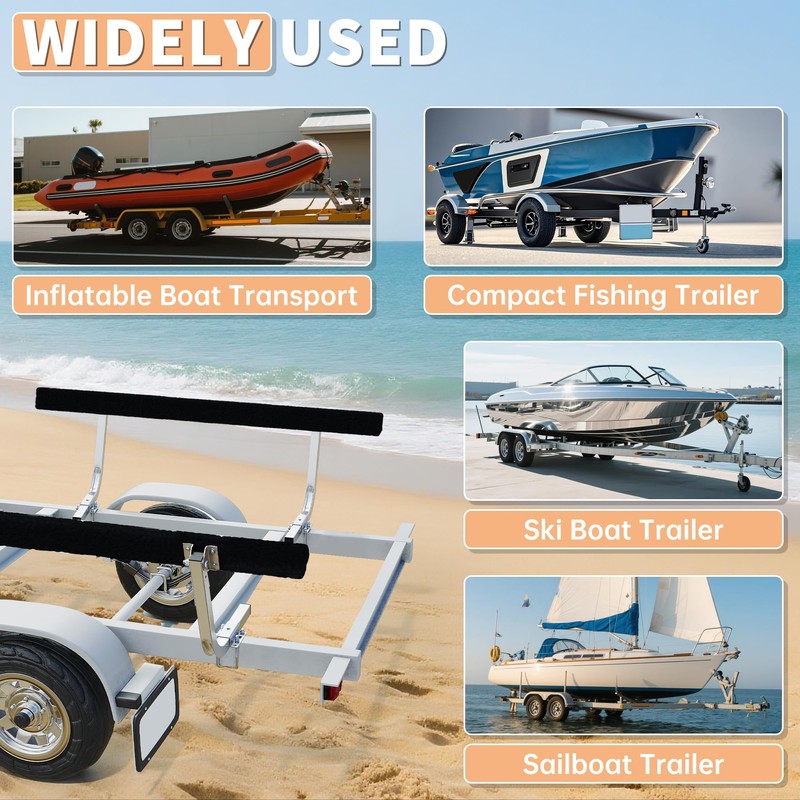 ECOTRIC 61" Adjustable Boat Trailer Bunk Board Guide-On Rails Rustroof