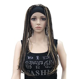 Lydell Long Afro Braided Wigs for Black Women Twist Fully Hand Tied Synthetic Wig Brown Blonde