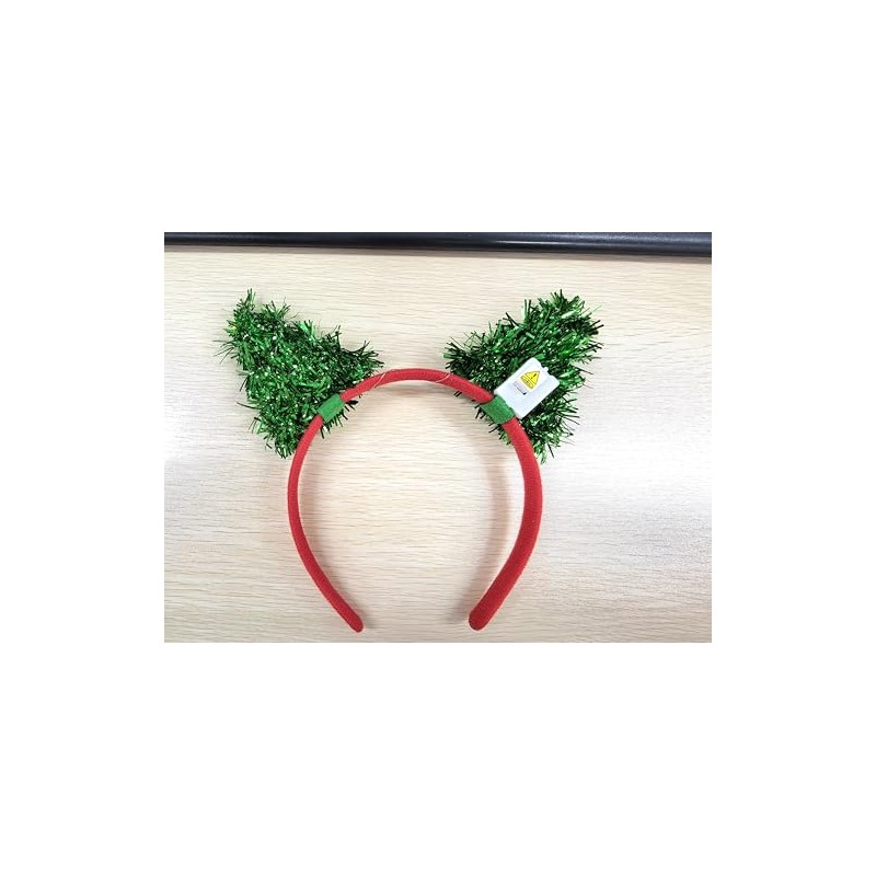 Aiosy Light Up Christmas Tree Headband Green Tinsel Head bands
