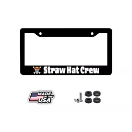 BLVD Straw Hat Crew One Piece Glossy Black License Plate Frame