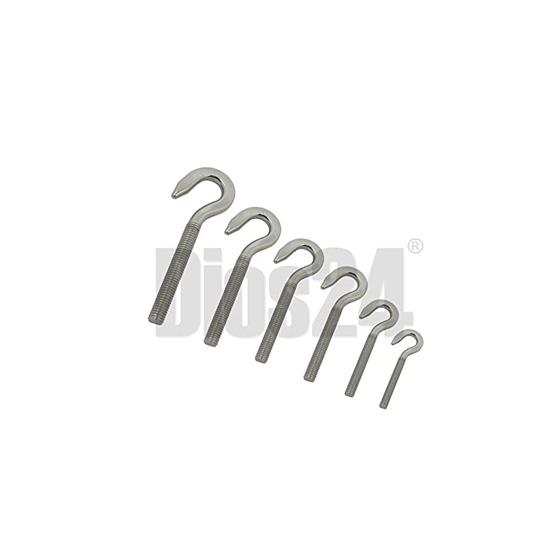 DIOS24 Pack of 10 Hook Screws with Right Thread M6
