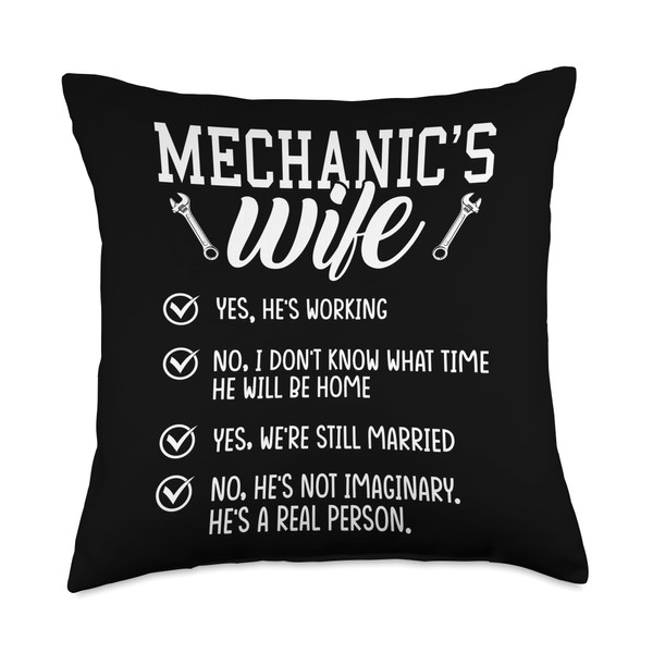 Mechanic's wife gifts funny Mechanic husband Throw Pillow