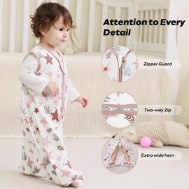 JELLYMONI Baby Sleep Sack 0-6 Months, 100% Cotton 3 Pack 0.5 TOG Baby Wearable Blanket Infant Sleep Sack with 2-Way Zipper Newborn Sleep Sacks