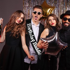 JXYCBZYing Birthday Baddie Sash with Silver Foil, Black Funny Birthday Sash for Women and Men Birthday Party Decorations and Supplies, It's My Birthday Sash, Birthday Boy Sash, Birthday Girl Sash