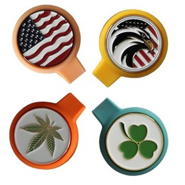 Lingluox Silicone Golf Ball Marker Hat Clip with Strong Magnetic Closure, Ball Marker Included, 4 Pack (Silicone, 4 Colors)