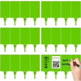 Youyole 200 Pieces Plastic Tags Waterproof Plastic Seal Shipping Tags Logistics Use Big Sign Tie Large Label Tie 250 mm Total Length (Green, 2.28 x 3.94 Inches)
