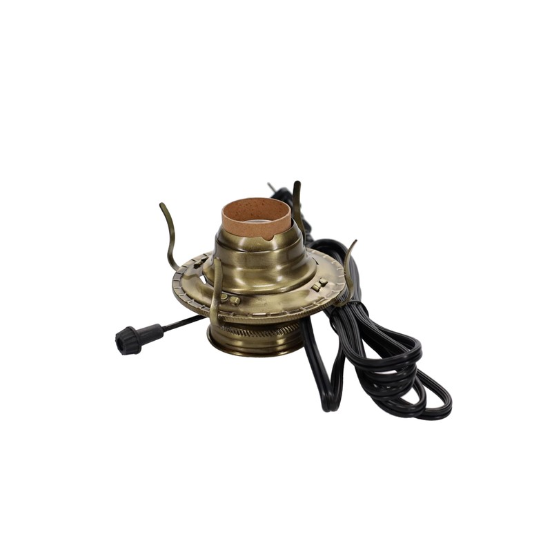 B&P Lamp® #2 Electric Burner Antique Brass Plated with Black