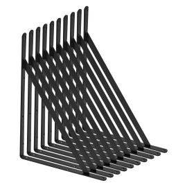 12 X 8 In Heavy Duty Floating Shelf Bracket Steel Matte Black Triangle Shelf Support 160 Lbs Load CapacityItem Size: 12 x 8 in