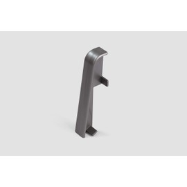 EGGER Universal Connector Skirting Board Silver for Easy Installation of 60 mm Laminate Skirting Boards, Contents: 2 Pieces, Robust Plastic, Look Silver Grey Matt Stainless Steel
