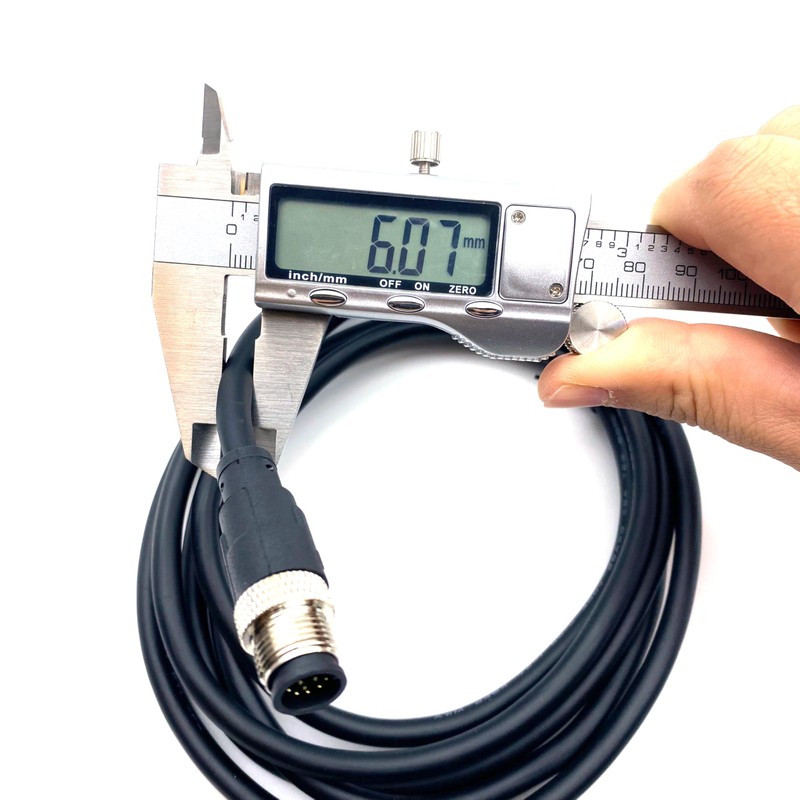FOWIUNYE 16.4ft M12 12 Pin Male Connector Cable, A Code