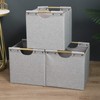 HOONEX Collapsible Storage Bins, 12x12x12in Storage Cubes Linen Fabric, 3