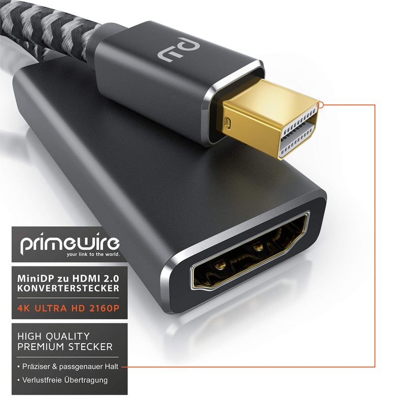 CSL - 4K DisplayPort to HDMI Adapter, Unidirectional DP Source