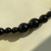 UNITARY Black Onyx Agate Strand Necklace for Women, Handmade Beaded