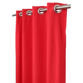 Outdoor/Indoor Polyester Curtain Water Resistant/Weather Resistant with 8 Stainless Steel Grommets Solid Cherry (108" L x 50" W)