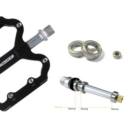 UPANBIKE Triple Bearings Bike Pedals Aluminum Flat Platform CR-MO Spindle(Black)