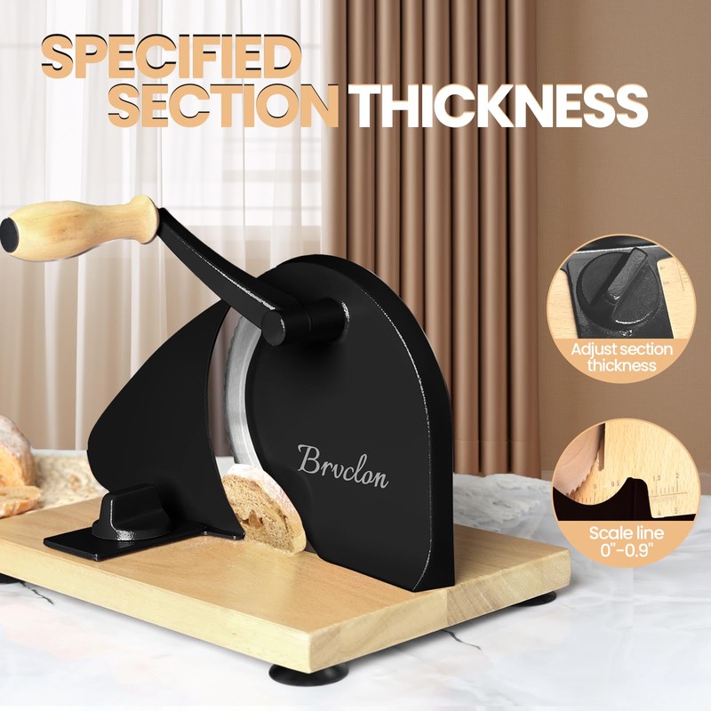 Manual Bread Slicer for Homemade Sourdough Bread, Adjustable Thickness&Evenly Slicing,