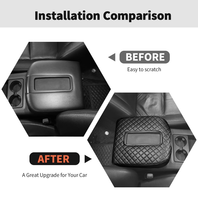 RT-TCZ Center Console Armrest Box Pad Cover Leather for Chevy
